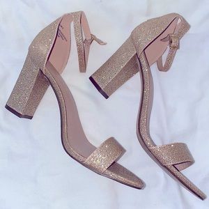 Madden Girl Sparkly Glitter Gold Heels size 8